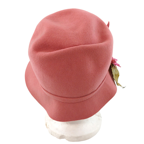 Lot of 2 VTG Tan Pink Floral Frank\'s Girl by Frank Olive Women’s Wool Hat main image 4